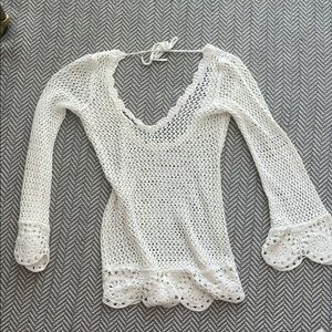 Altar'd State Cream Crochet Knit Coverup